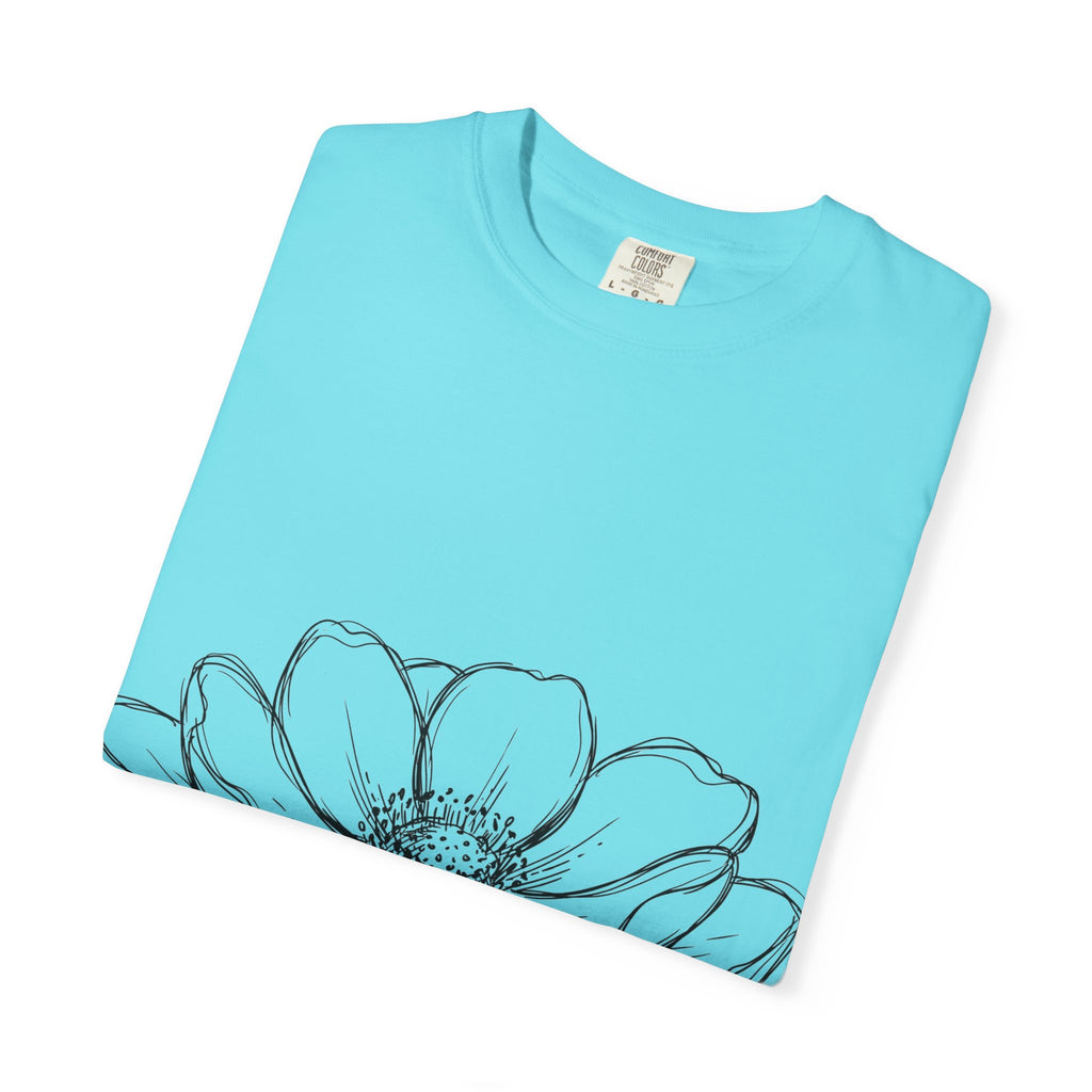 Anemone Flower Line Art Shirt, Minimal Botanical Drawing Tee, Single Bloom Shirt, Plant Lover Gift
