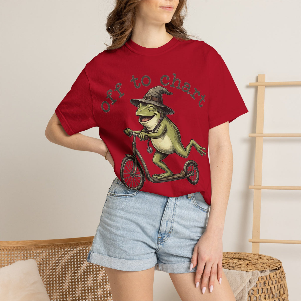 Off To Chart Grinning Frog Shirt, Nurse Frog Scooter Tee, Funny Charting Shirt, RN Gift