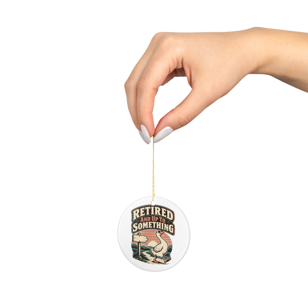 Retired And Up To Something Ornament, Funny Retirement Gift for Coworker, Retired Christmas Gift, Christmas Ornament 2026