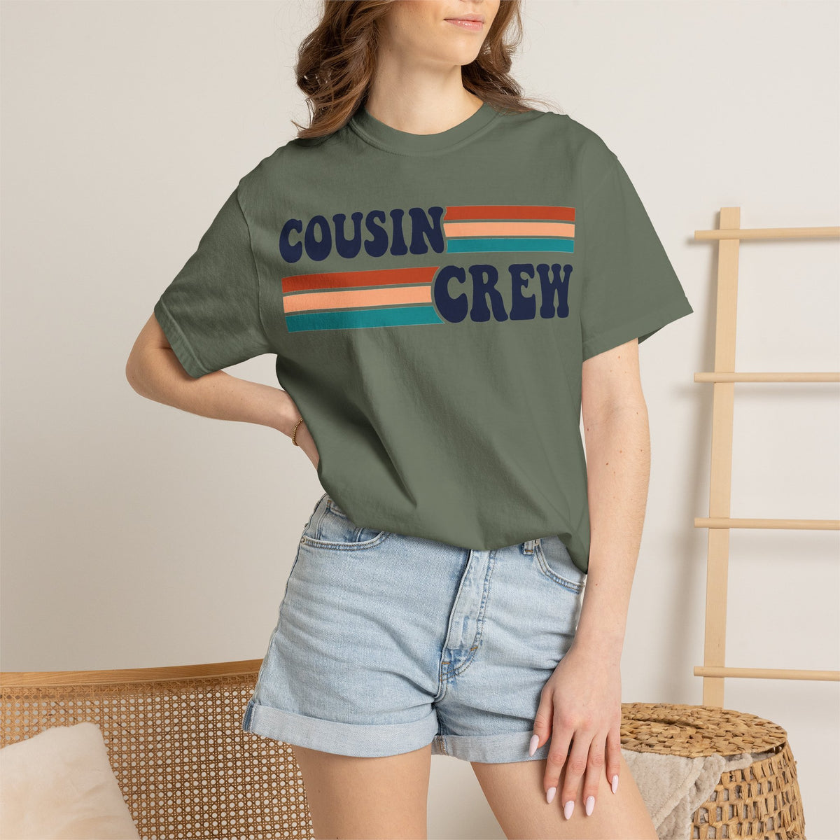 Cousin Crew Retro Stripe Shirt, Vintage Matching Family Tee, Cousin Reunion Shirt, Family Gift