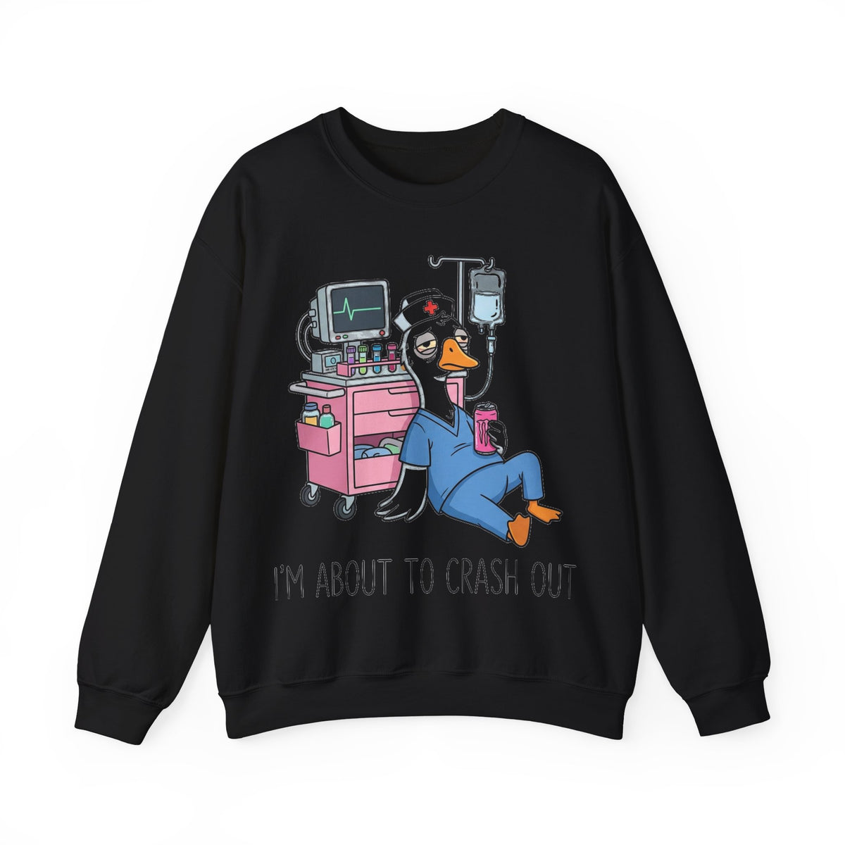 I'm About To Crash Out Nurse Goose Sweatshirt, Funny Burnt Out Nurse Sweatshirt, Night Shift Nurse Gift, Sarcastic RN Humor Sweatshirt, Goos