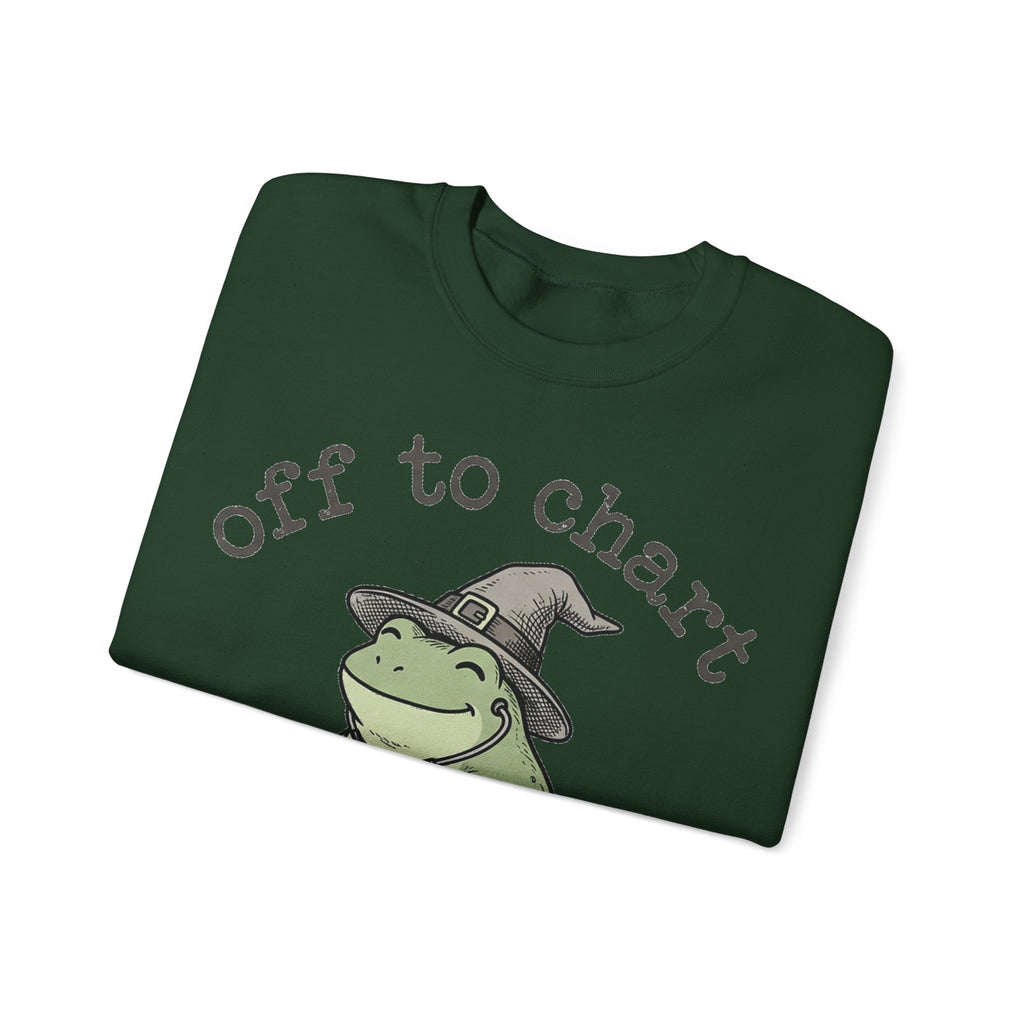 Off To Chart Frog Nurse Sweatshirt, Witch Hat Frog on Scooter Sweatshirt, Funny Halloween Nurse Sweatshirt, Spooky Nursing Student Gift, RN