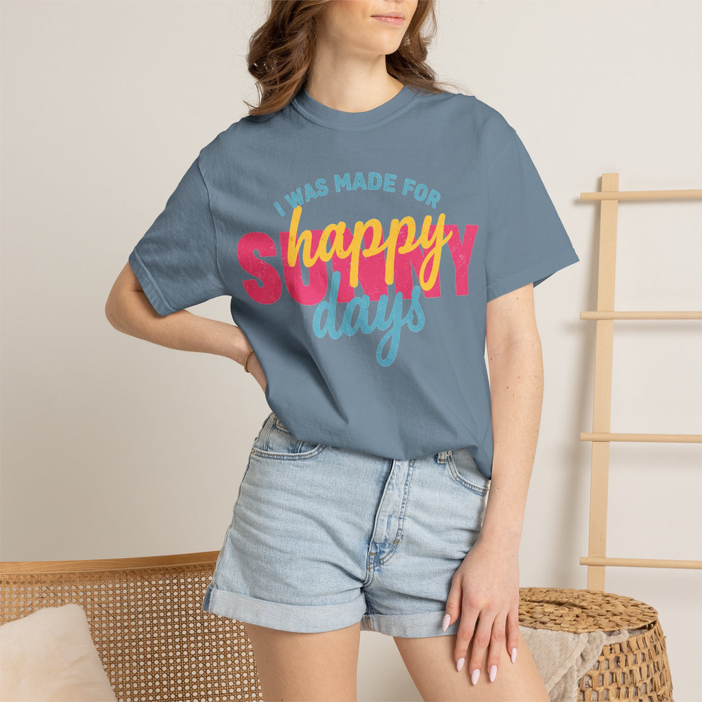 I Was Made For Happy Sunny Days Pastel Shirt, Soft Retro Summer Tee, Beach Vacation Shirt, Summer Gift