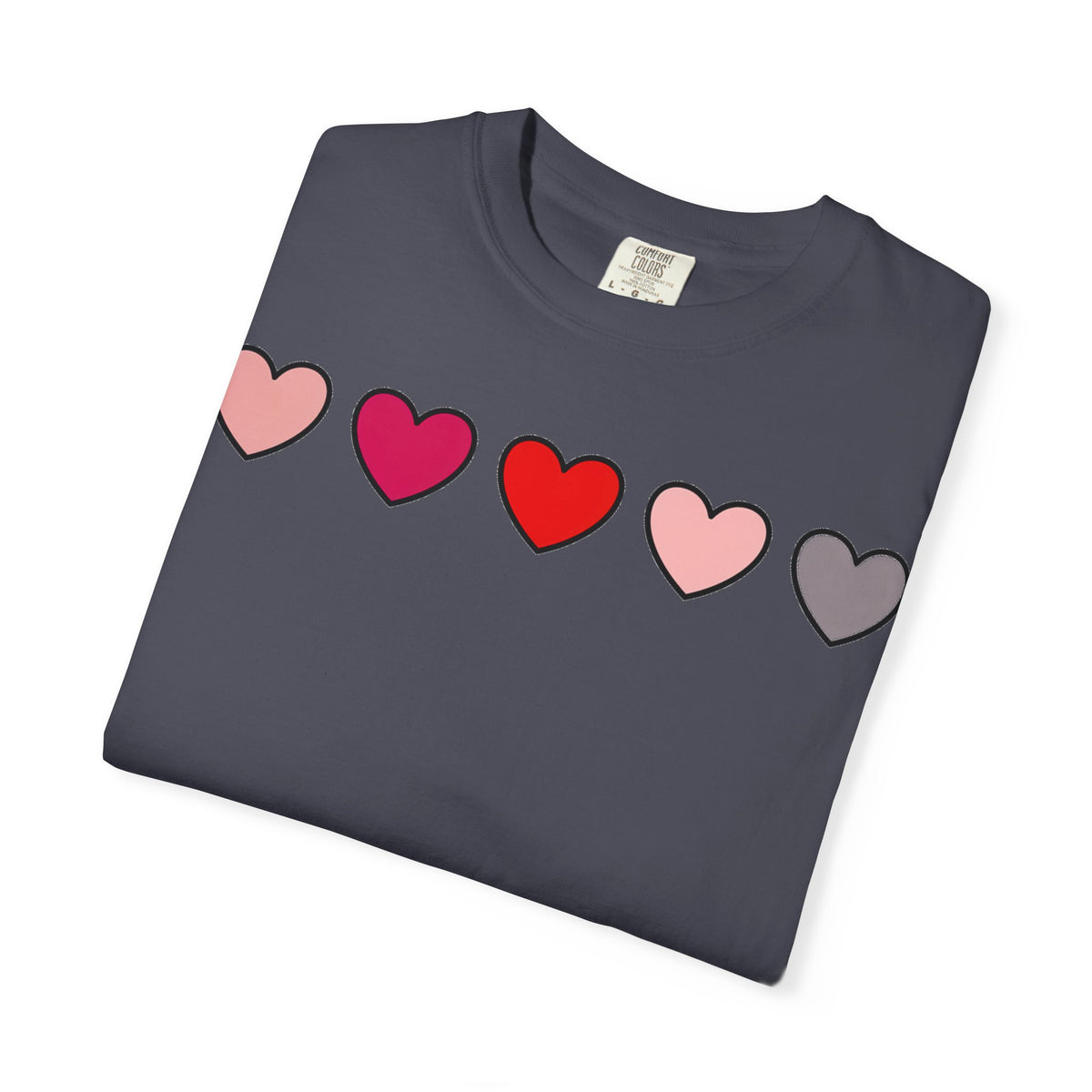 Row Of Hearts Shirt, Minimal Pink Heart Line Tee, Simple Valentine Shirt, Galentines Gift