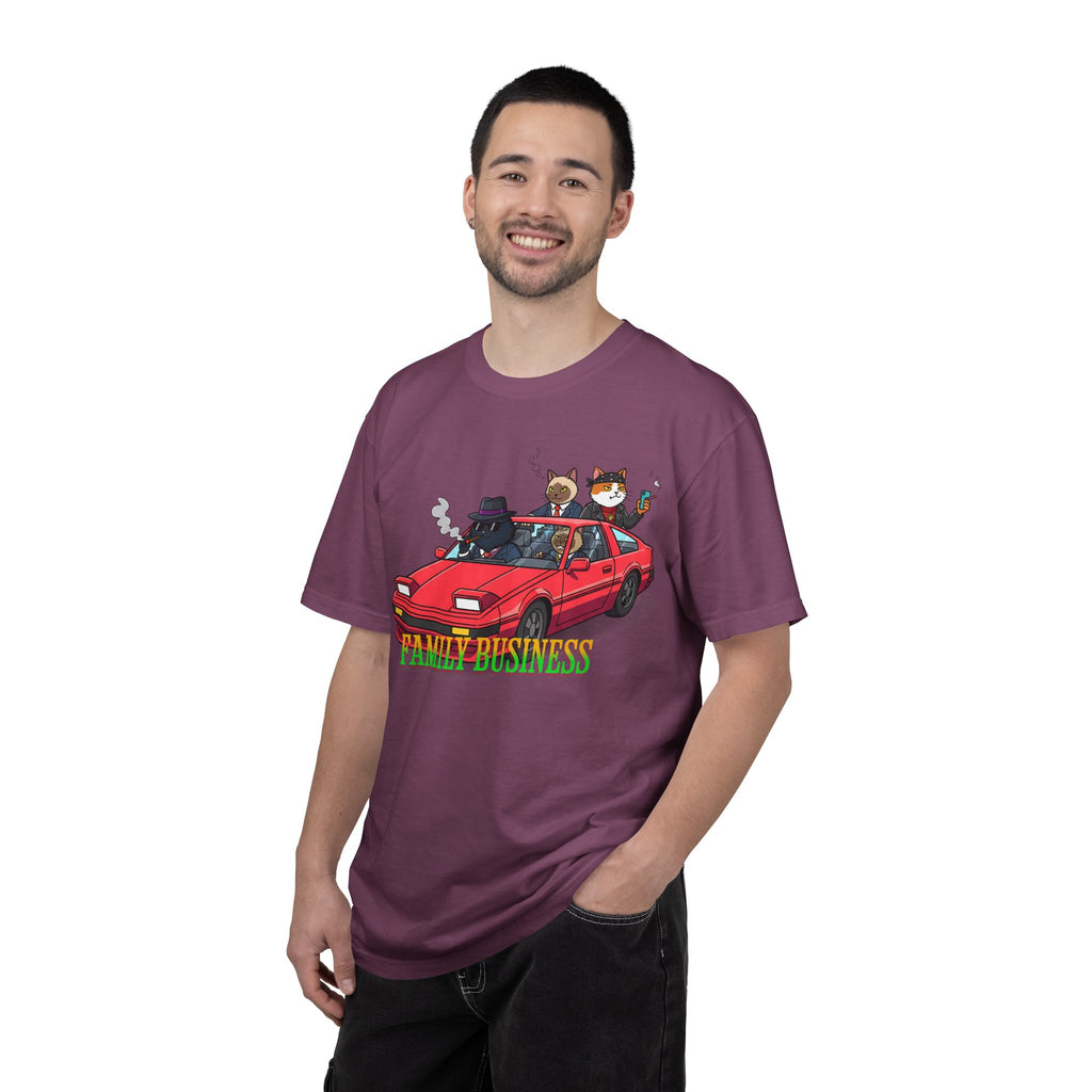 Family Business T-Shirt — Retro Car with Fox Crew Graphic