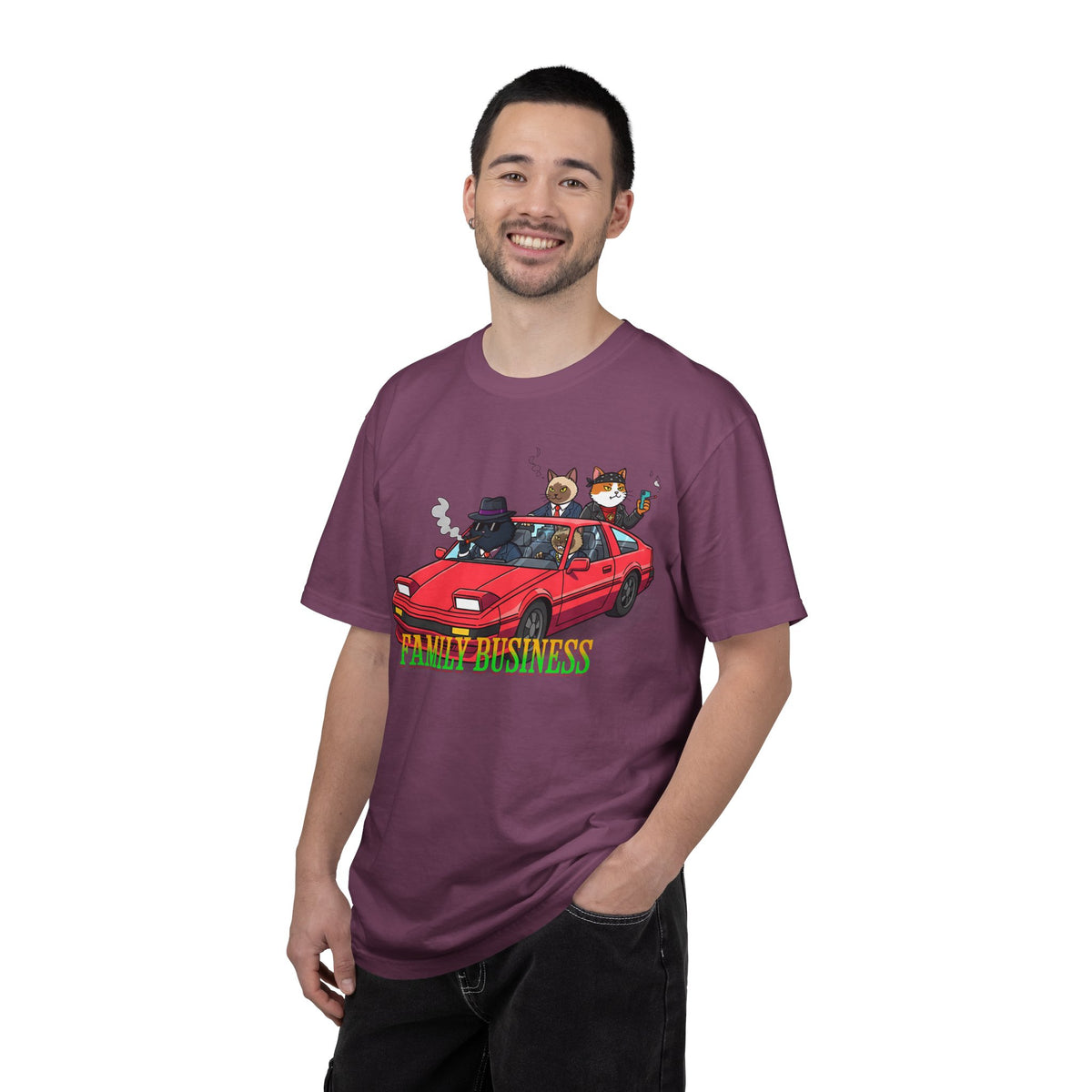 Family Business T-Shirt — Retro Car with Fox Crew Graphic