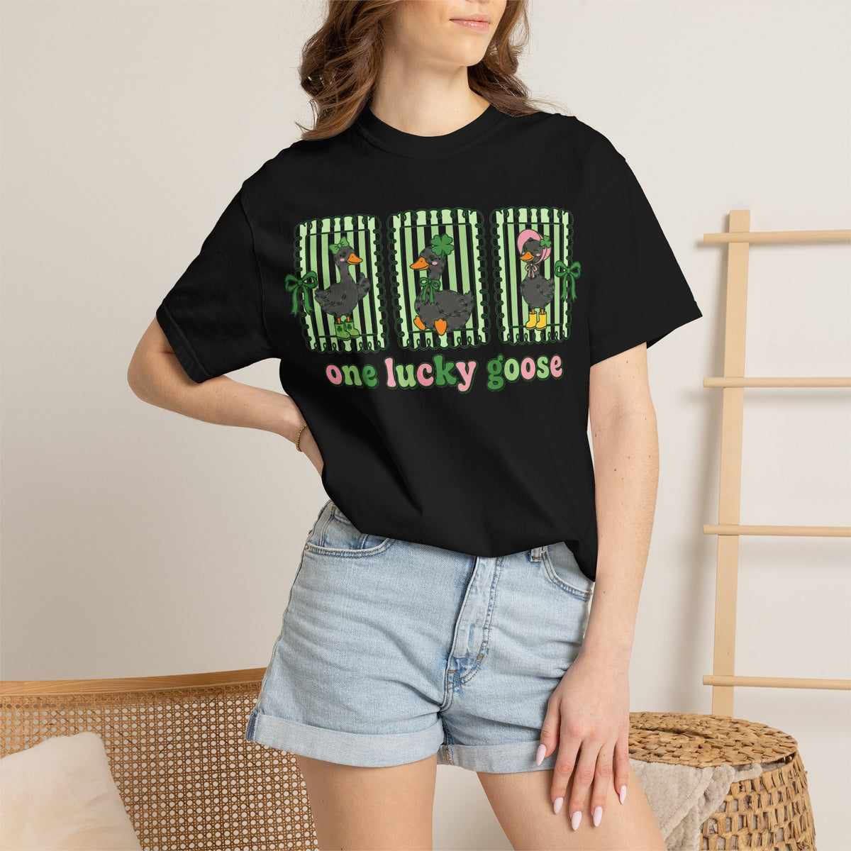 One Lucky Goose Framed Panels Shirt, Irish Goose Trio Tee, St Patricks Day Shirt, Funny Gift