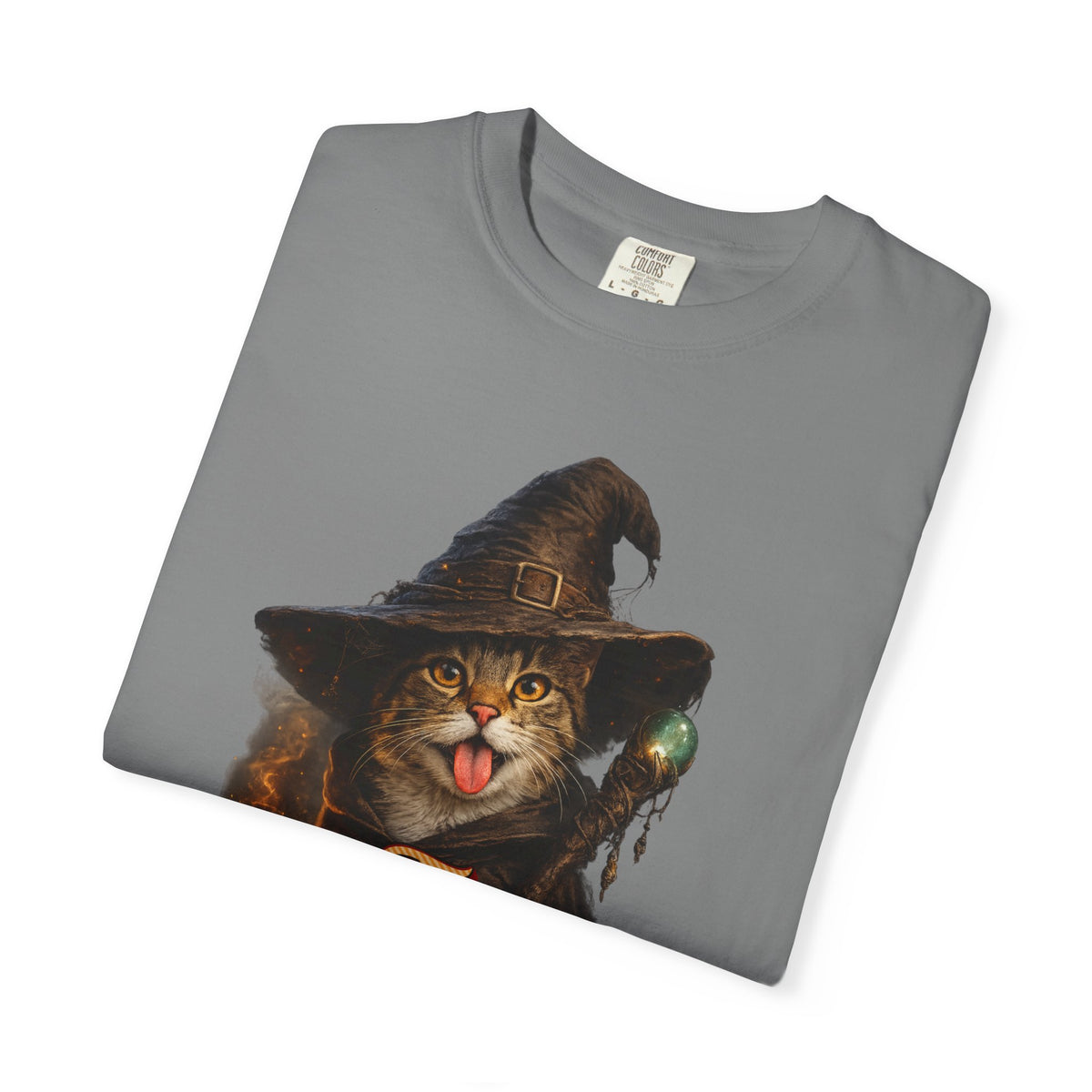 The Purr-fect Spell Shirt, Witch Cat Graphic Tee, Cat Lover Gift
