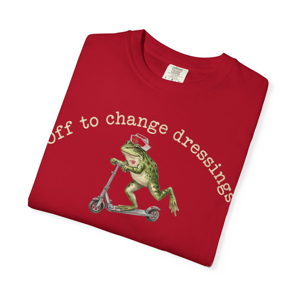 Off To Change Dressings Shirt, Funny Nurse Frog Scooter Tee, Wound Care RN Shirt, Nurse Gift
