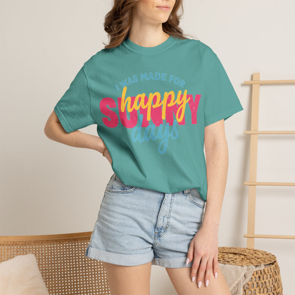 I Was Made For Happy Sunny Days Pastel Shirt, Soft Retro Summer Tee, Beach Vacation Shirt, Summer Gift