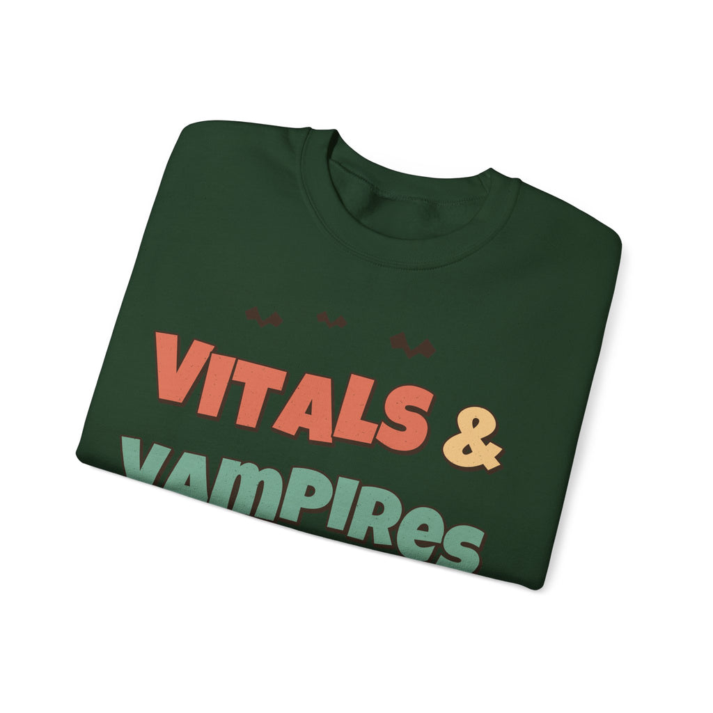 Nurse Halloween Sweatshirt Vitals & Vampires | Retro Nurse Halloween Sweatshirt | ER ICU Nurse Gift | Halloween 2026