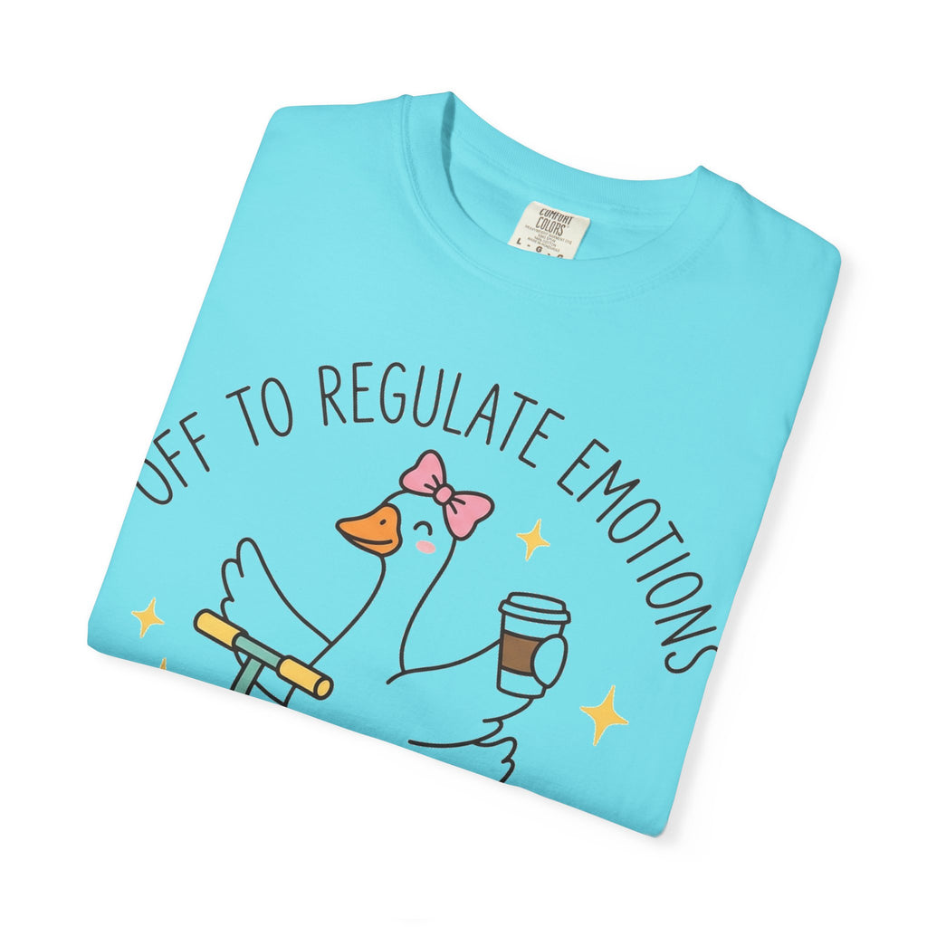 Off To Regulate Emotions Shirt, Funny Therapy Goose Scooter Tee, Mental Health Humor Shirt, Therapist Gift