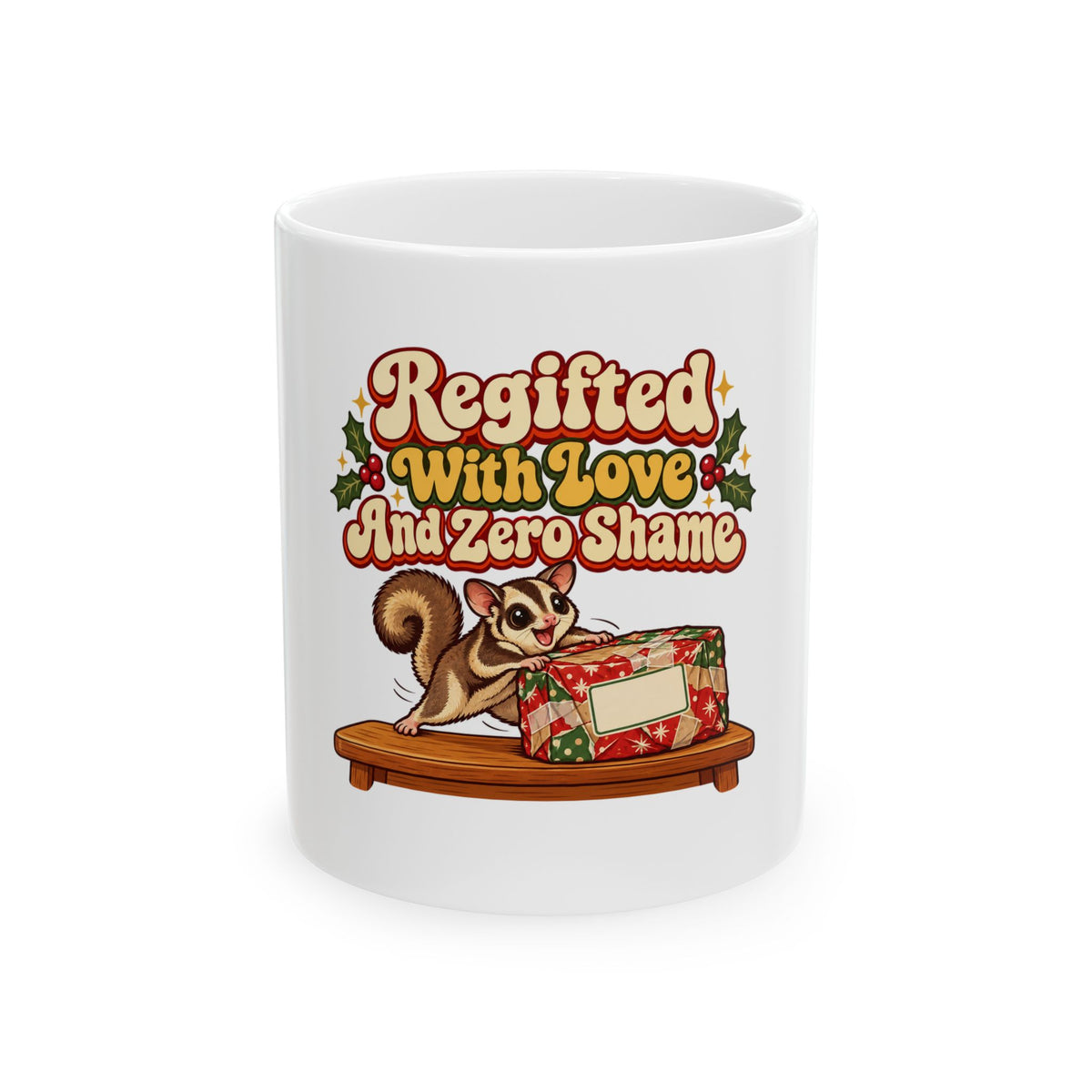 Regifted With Love And Zero Shame Mug, Funny Coworker Christmas Gift, Secret Santa Stocking Stuffer, 11oz 15oz Coffee Mug
