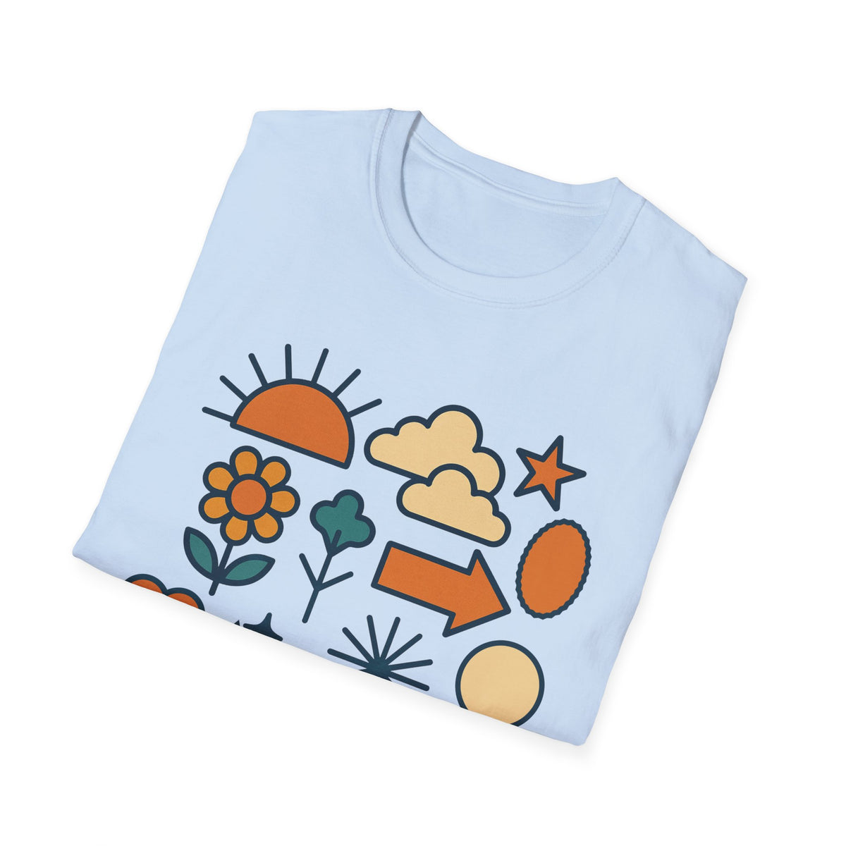 Retro Shapes Shirt, Mid Century Abstract Tee, Modern Art Gift