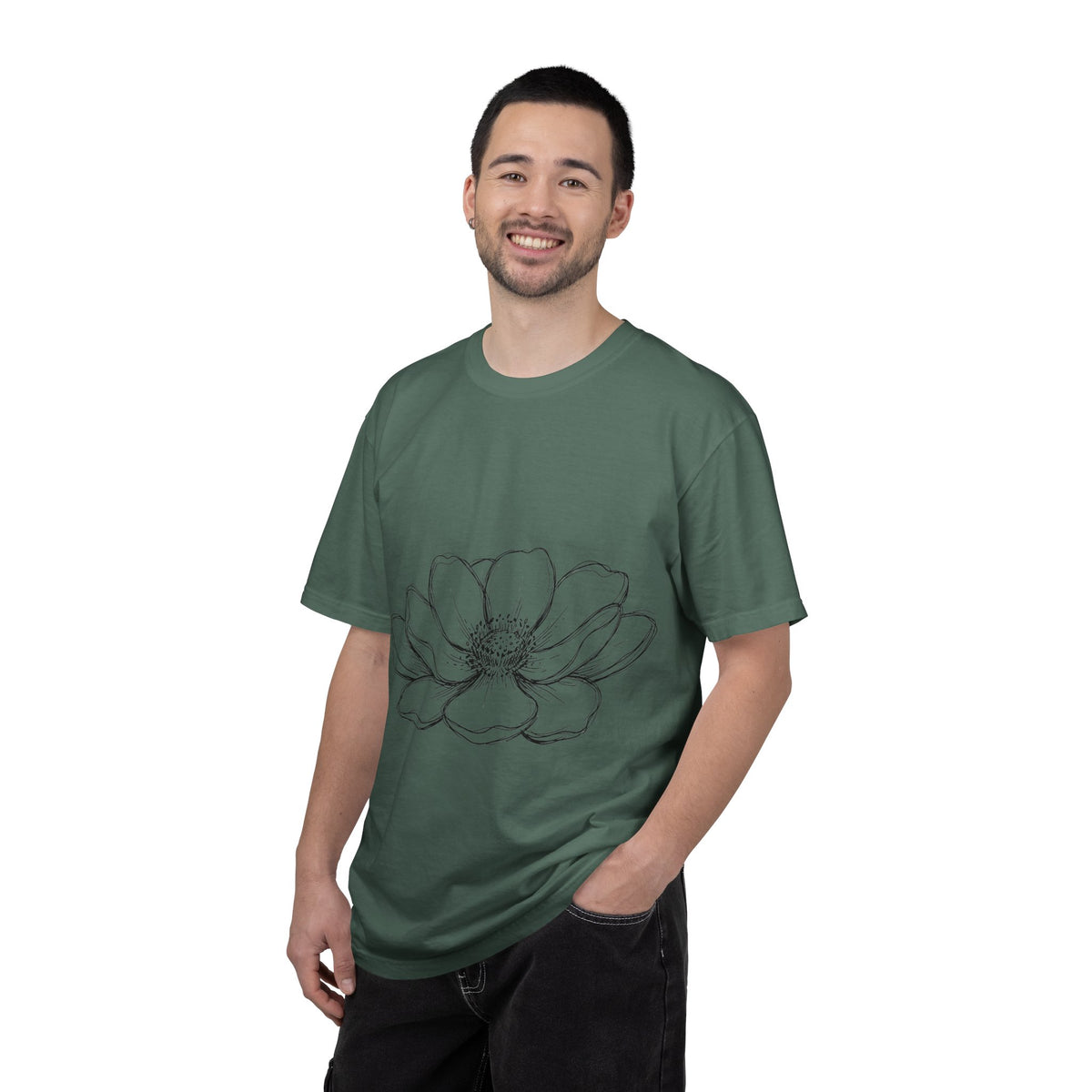 Anemone Flower Line Art Shirt, Minimal Botanical Drawing Tee, Single Bloom Shirt, Plant Lover Gift