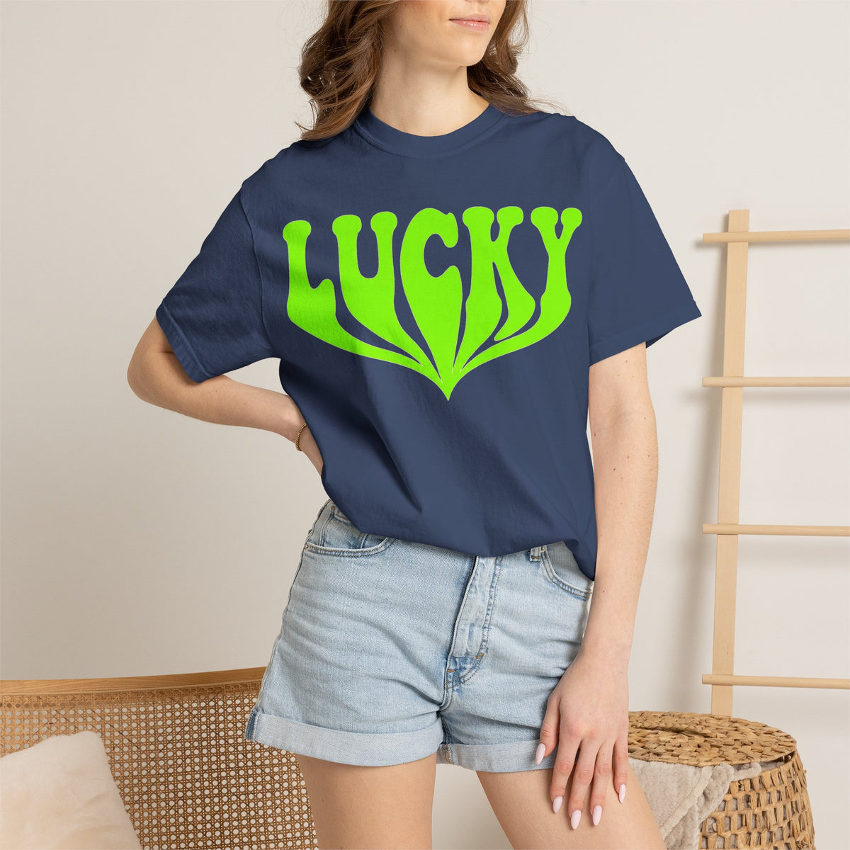 Lucky Drippy Type Shirt, Neon Green Psychedelic Tee, Retro St Patricks Day Shirt, Rave Gift