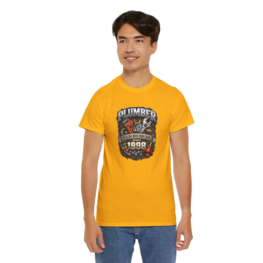 Plumber Since 1998 T-Shirt – “Dealing With Your Crap” Vintage Tool Graphic Tee