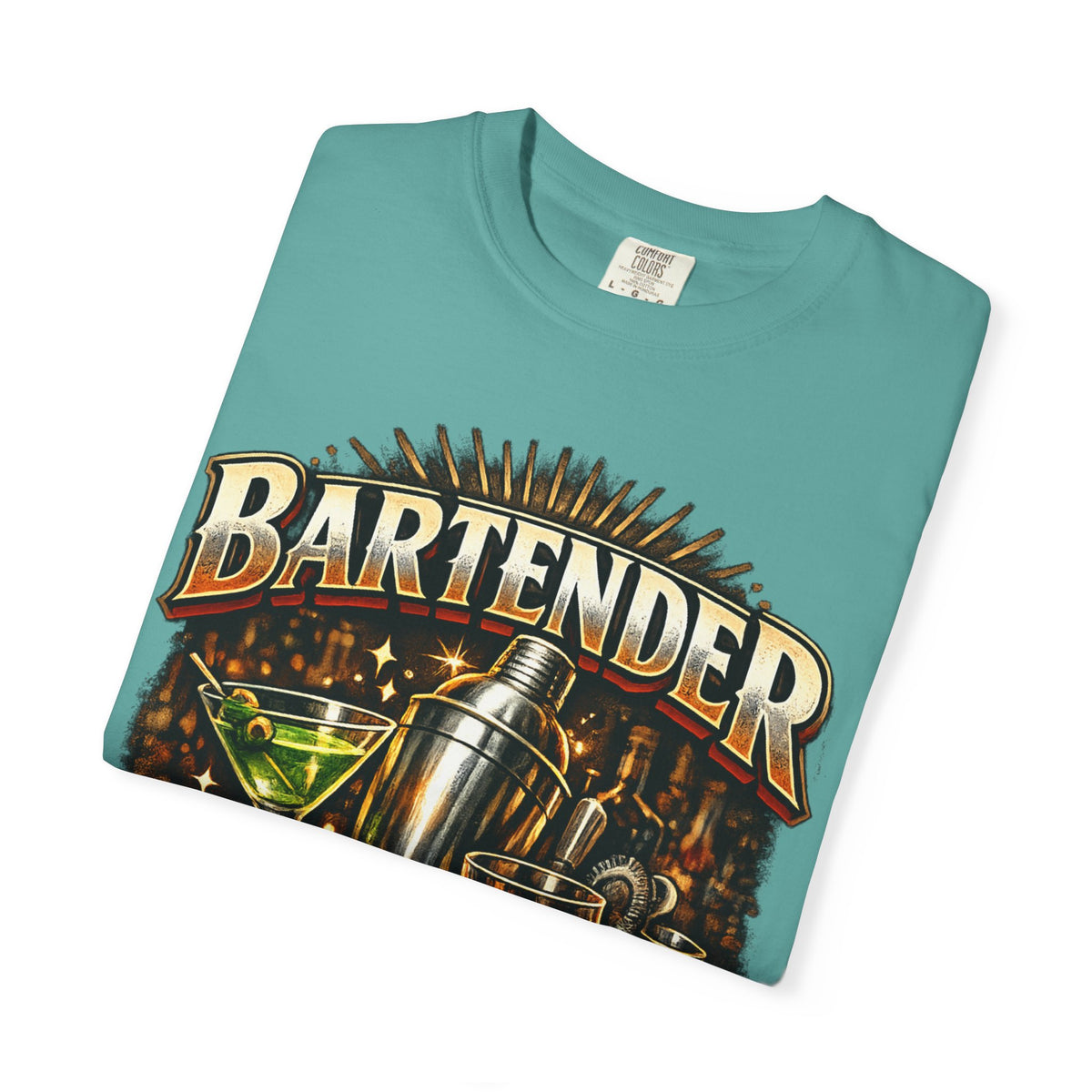 Bartender T-Shirt — "Bartender: Cheaper Than a Therapist" Vintage Bar Graphic Tee