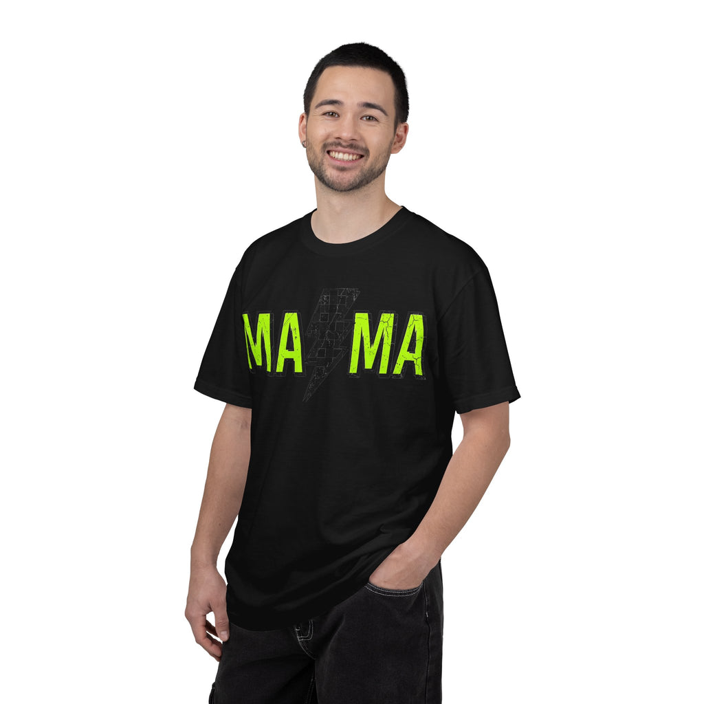Mama Lightning Bolt Shirt, Neon Green Checkered Bolt Tee, Edgy Mom Shirt, Mama Gift