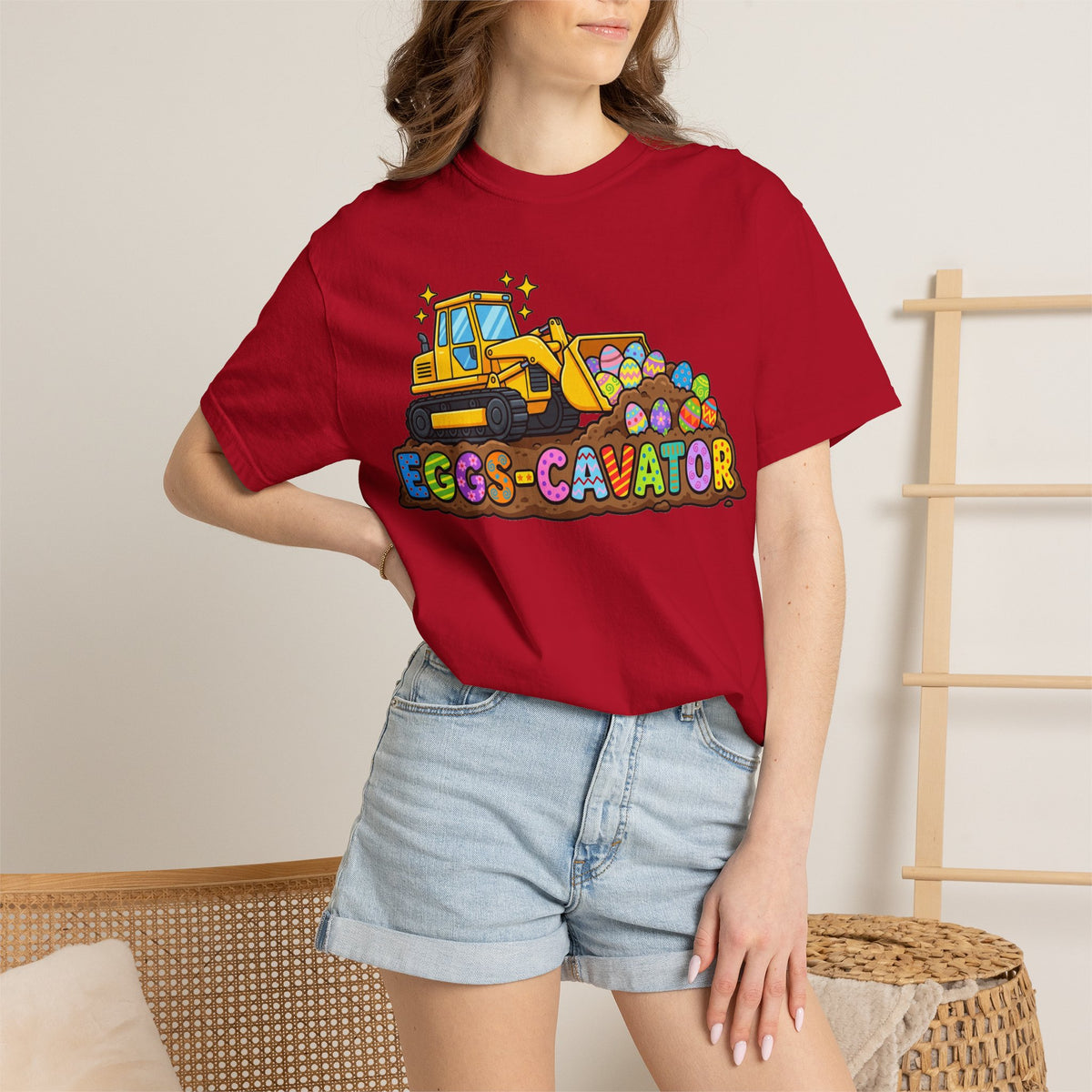Eggs-Cavator Shirt, Funny Easter Digger Tee, Construction Easter Egg Shirt, Toddler Boy Easter Gift