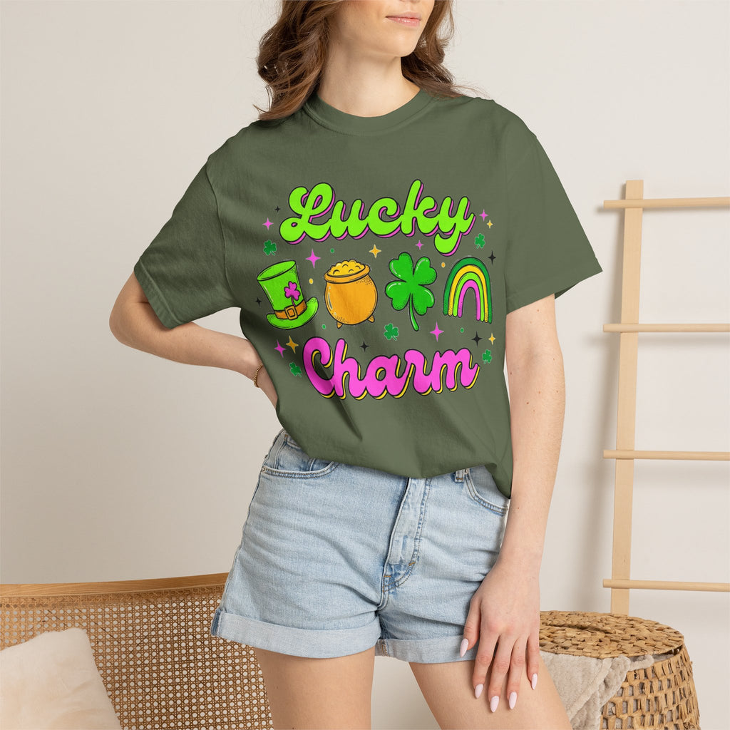 Lucky Charm Shirt, Retro St Patricks Day Doodle Tee, Pot Of Gold Rainbow Shirt, Irish Gift