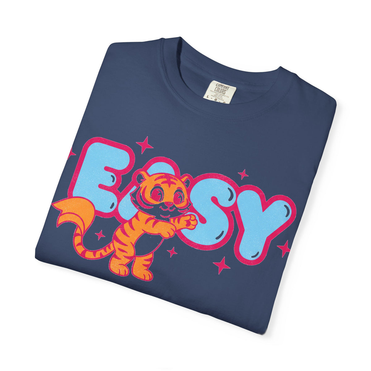 Easy Tiger Centre Cub Shirt, Y2K Retro Bubble Tiger Tee, Pink Sparkle Shirt, Funny Flirty Gift