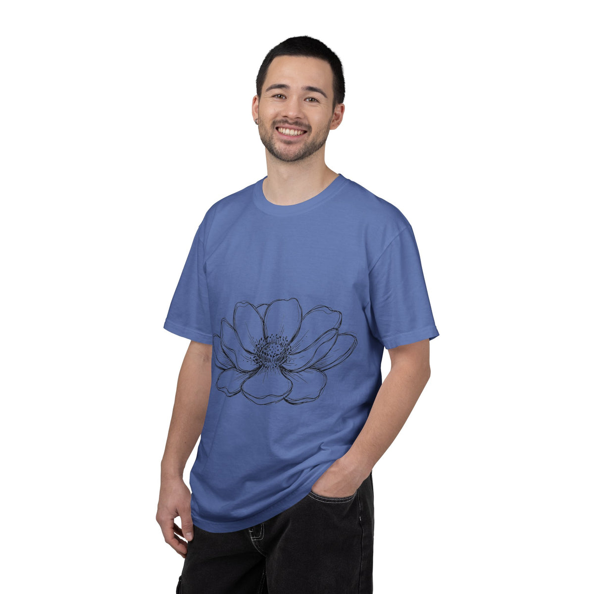 Anemone Flower Line Art Shirt, Minimal Botanical Drawing Tee, Single Bloom Shirt, Plant Lover Gift