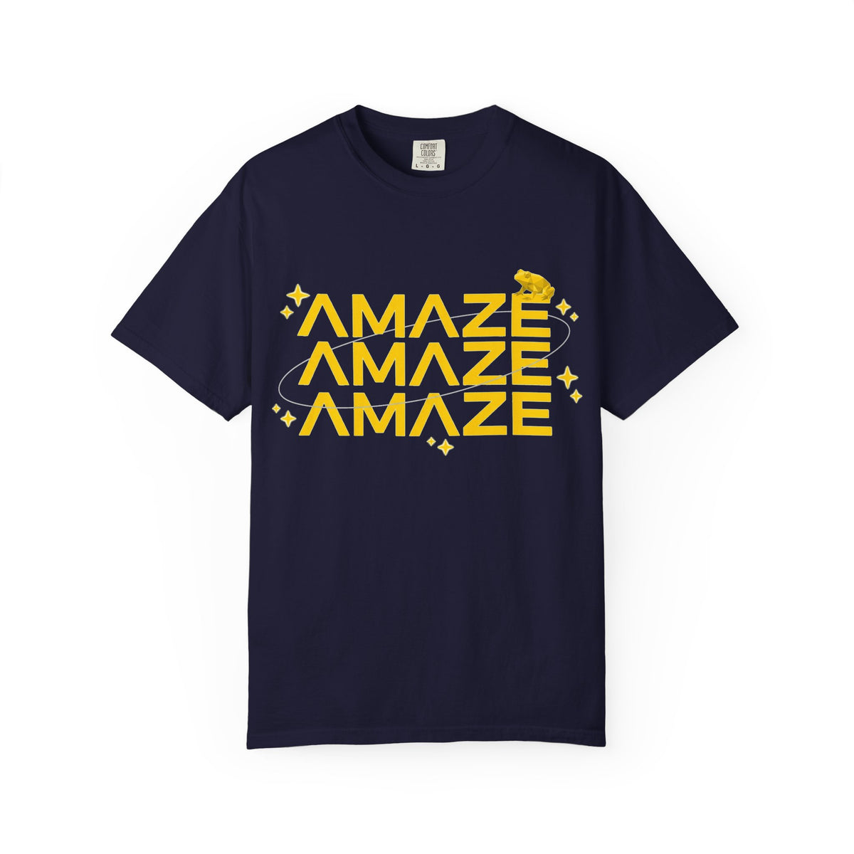 Amaze Amaze Amaze Shirt, Retro Stacked Type Tee, Tiny Frog Graphic Shirt, Funny Minimal Gift