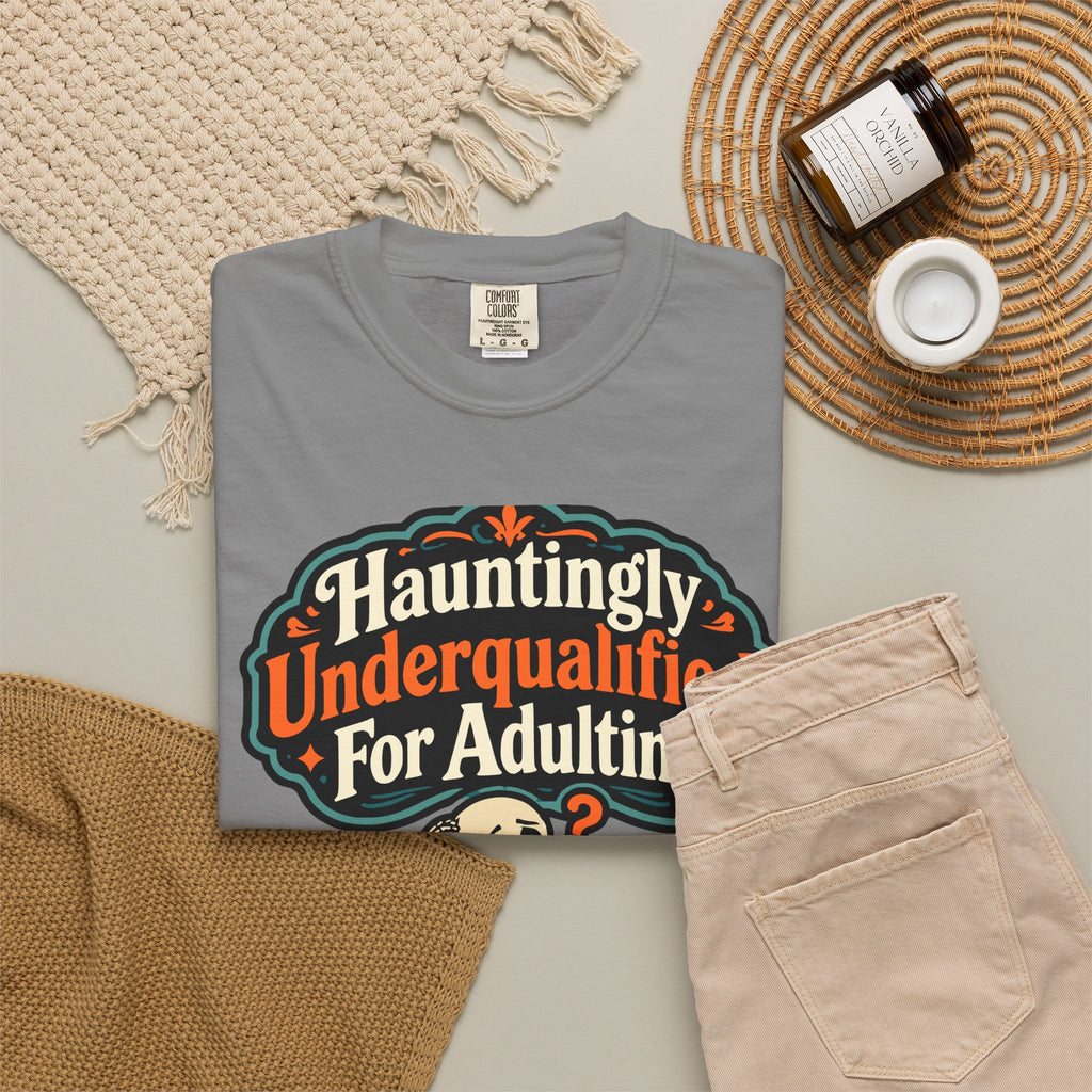 Hauntingly Underqualified For Adulting Halloween Shirt, Funny Skeleton Tee