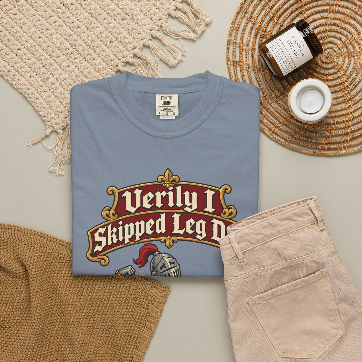 funny gym shirt Verily I Skipped Leg Day Shirt, Funny Graphic Shirt, Comfort Colors