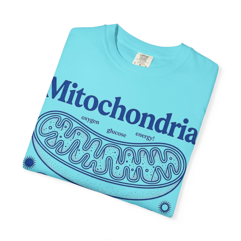 Mitochondria Powering Life Since Forever Tall Shirt, Retro Biology Poster Tee, Science Teacher Shirt, Nerd Gift