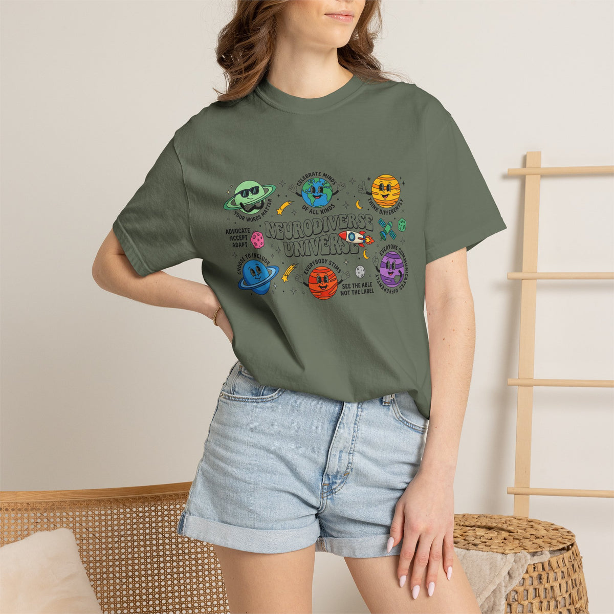 Neurodiverse Universe Wide Shirt, Autism Acceptance Planets Tee, Inclusion Teacher Shirt, SPED Gift