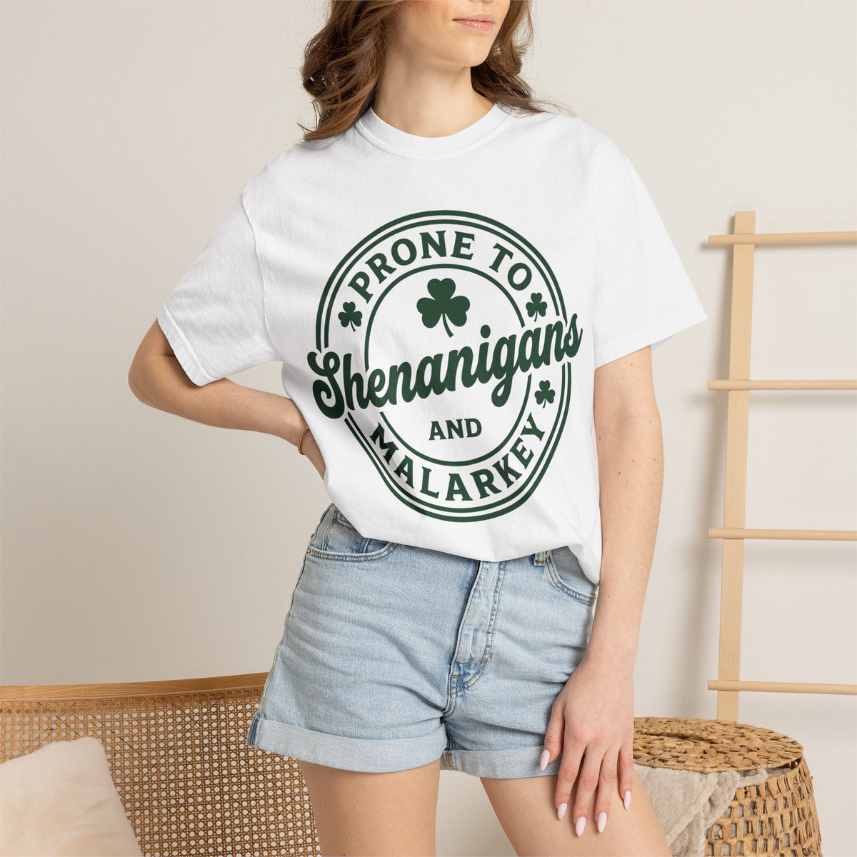 Prone To Shenanigans And Malarkey Bold Shirt, Irish Stamp Badge Tee, Funny St Patricks Shirt, Irish Gift