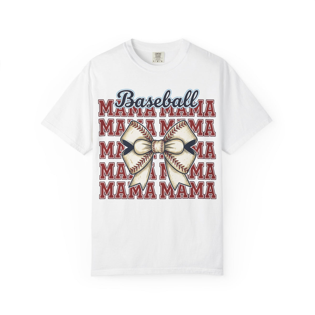 Baseball Mama Big Bow Shirt, Five Row Varsity Mama Tee, Baseball Mom Game Day Shirt, Baseball Mom Gift