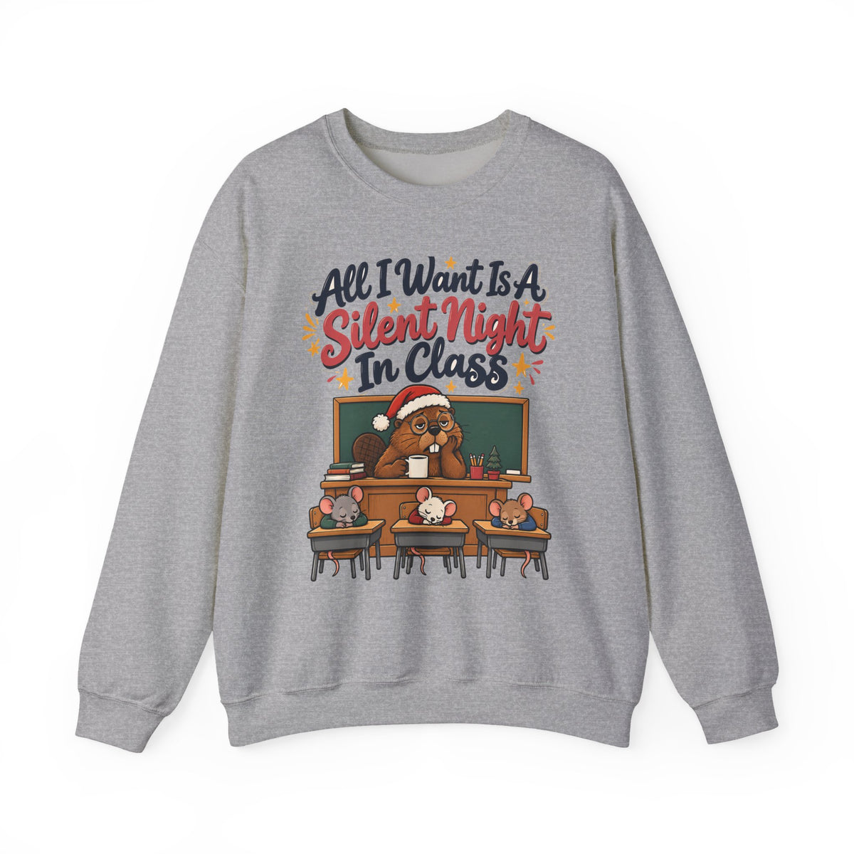 Funny Teacher Gift All I Want Is A Silent Night In Class Ornament Mug Sweatshirt Christmas Gift from Student Beaver