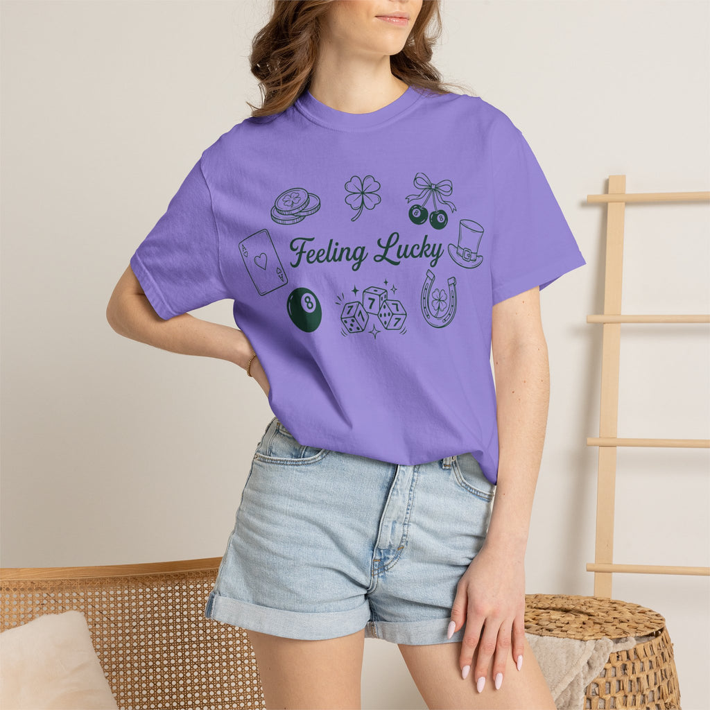 Feeling Lucky Wide Charms Shirt, St Patricks Clover Dice Tee, Green Luck Shirt, Irish Gift