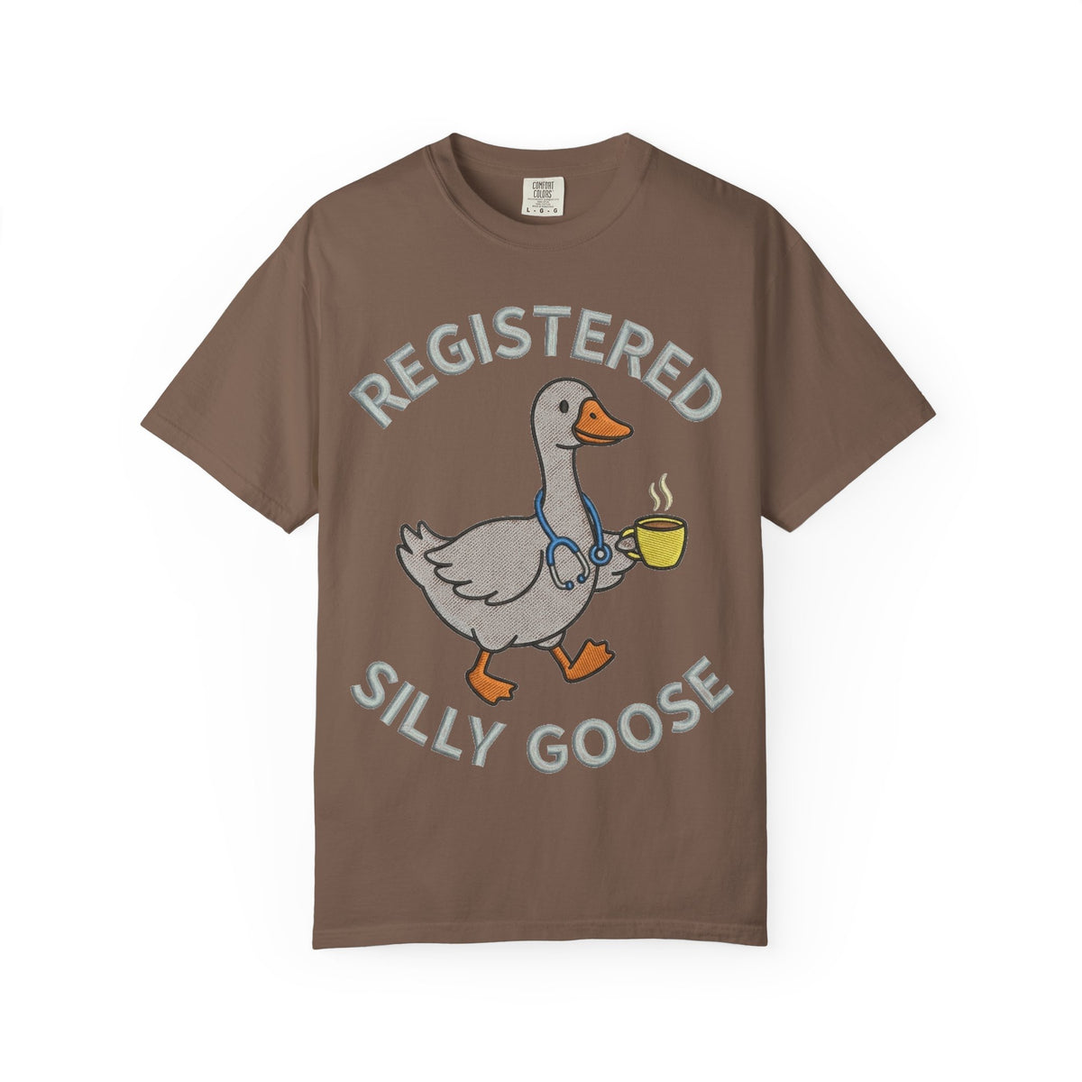 Registered Silly Goose Shirt, Faux Embroidery Nurse Goose Tee, Funny RN Shirt, Nurse Gift