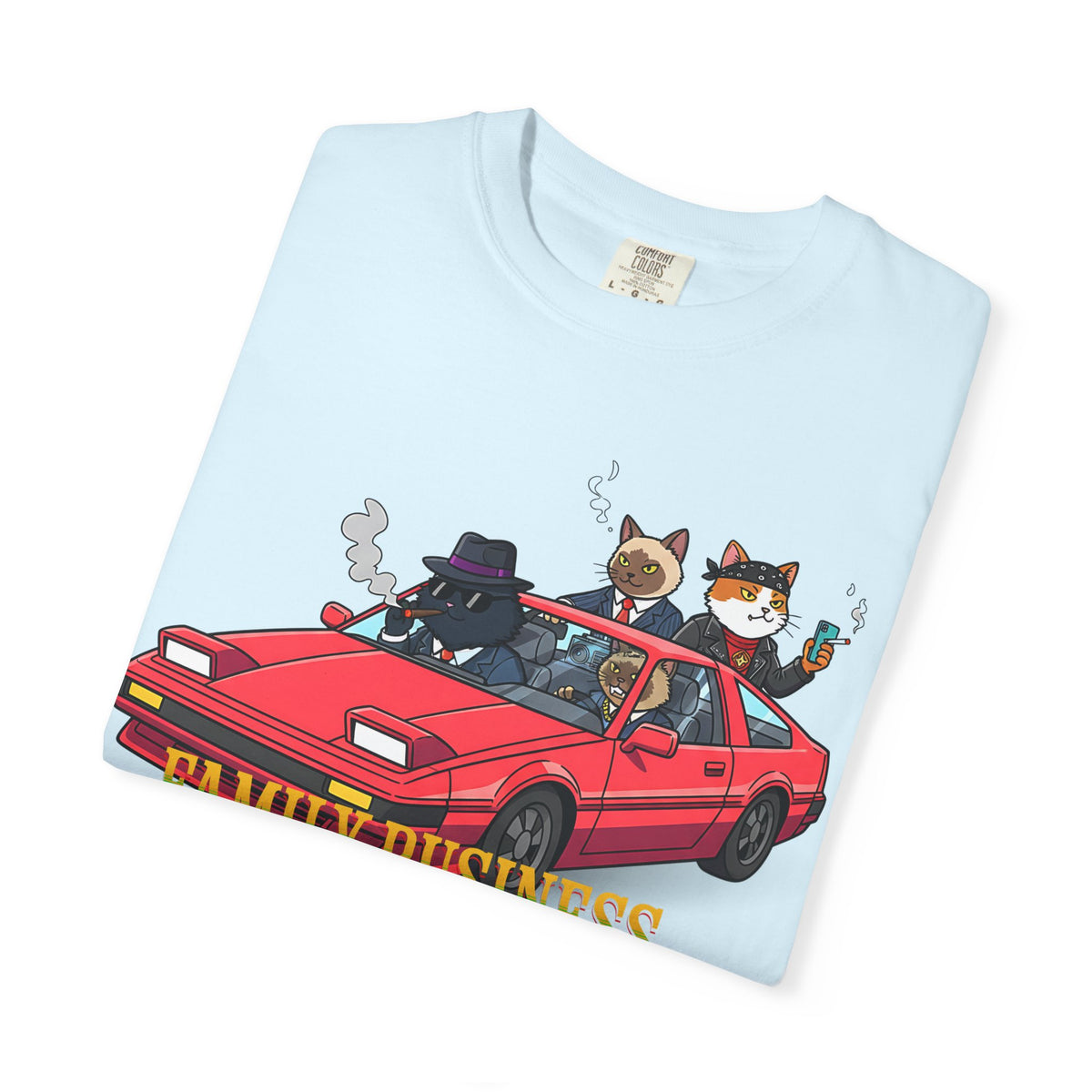 Family Business T-Shirt — Retro Car with Fox Crew Graphic