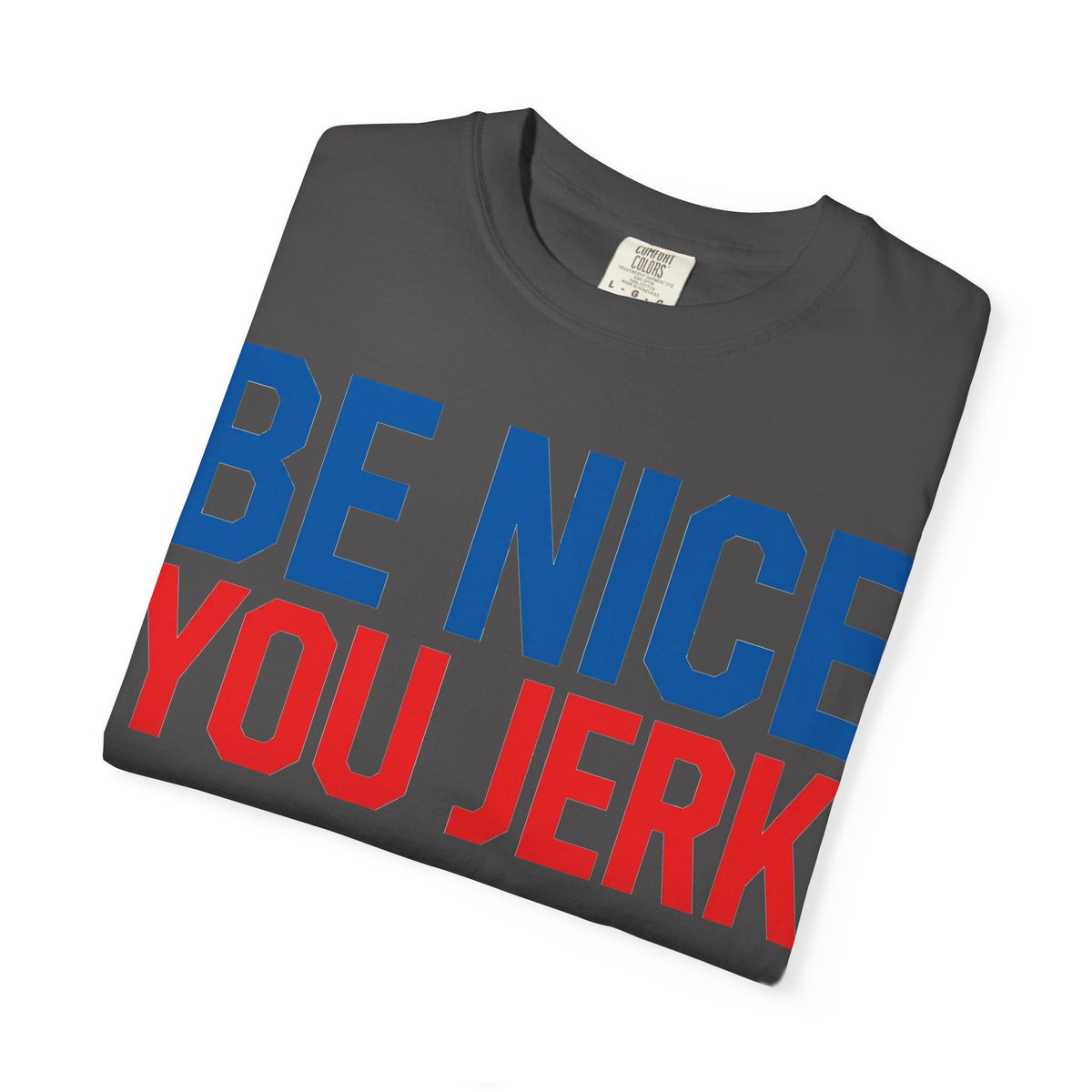 Be Nice You Jerk Shirt, Funny Sarcastic Quote Tee, Bold Retro Typography Shirt, Snarky Gift