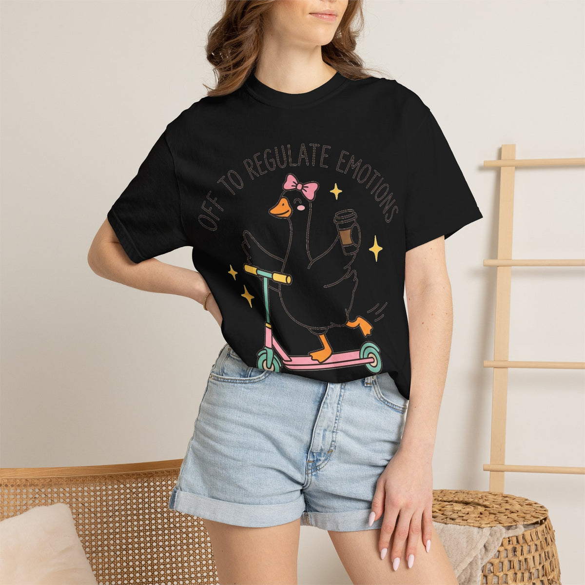 Off To Regulate Emotions Shirt, Funny Therapy Goose Scooter Tee, Mental Health Humor Shirt, Therapist Gift