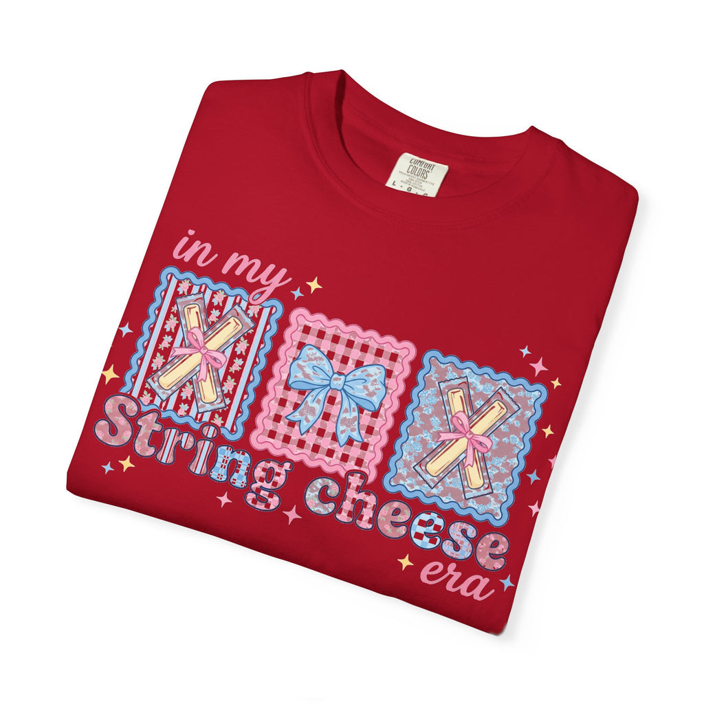 In My String Cheese Era Bow Shirt, Pastel Coquette Snack Tee, Funny Cheese Lover Shirt, Cute Gift