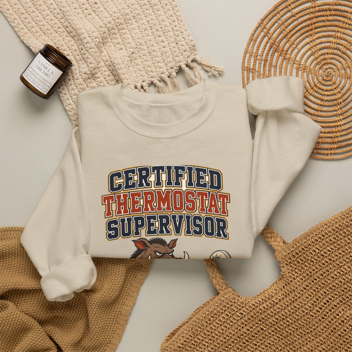 Funny Dad Sweatshirt Certified Thermostat Supervisor Shirt, Funny Dad Gift, Christmas Gift, Funny Tee