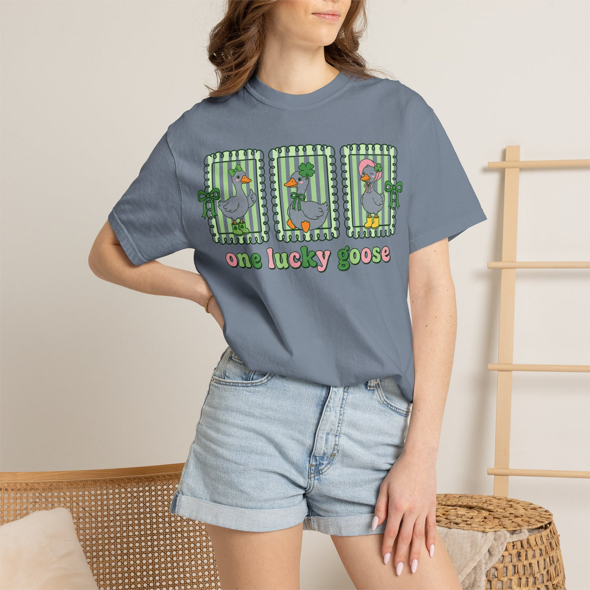 One Lucky Goose Framed Panels Shirt, Irish Goose Trio Tee, St Patricks Day Shirt, Funny Gift