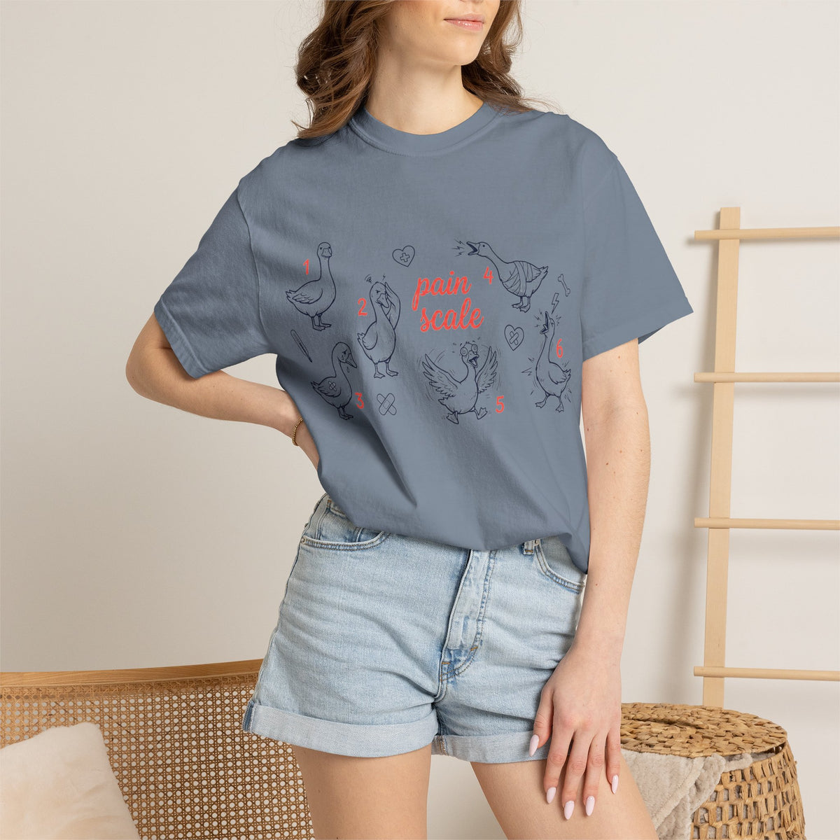 Goose Pain Scale Shirt, Funny Nurse Pain Chart Tee, 1 to 10 Goose Shirt, RN Gift