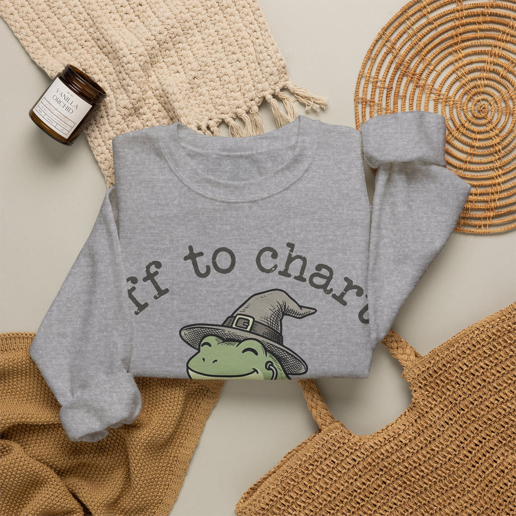 Off To Chart Frog Nurse Sweatshirt, Witch Hat Frog on Scooter Sweatshirt, Funny Halloween Nurse Sweatshirt, Spooky Nursing Student Gift, RN