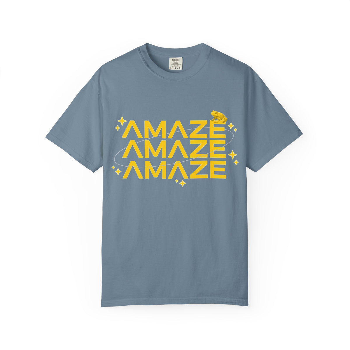 Amaze Amaze Amaze Shirt, Retro Stacked Type Tee, Tiny Frog Graphic Shirt, Funny Minimal Gift