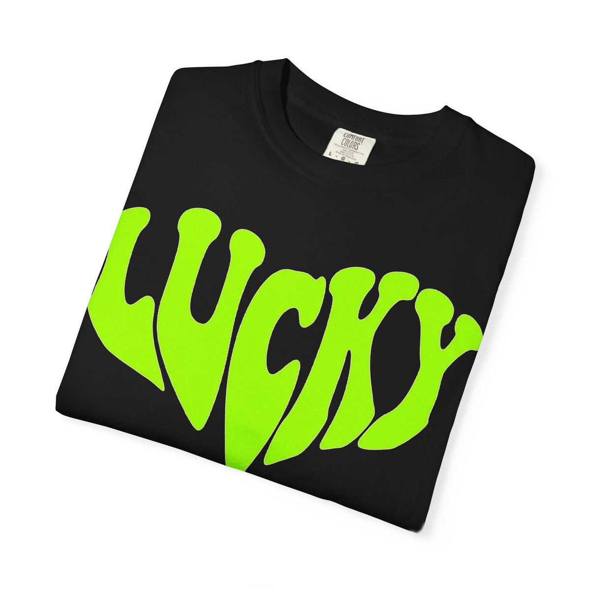 Lucky Melting Letters Shirt, Neon Green Trippy Tee, Psychedelic St Patricks Shirt, Festival Gift