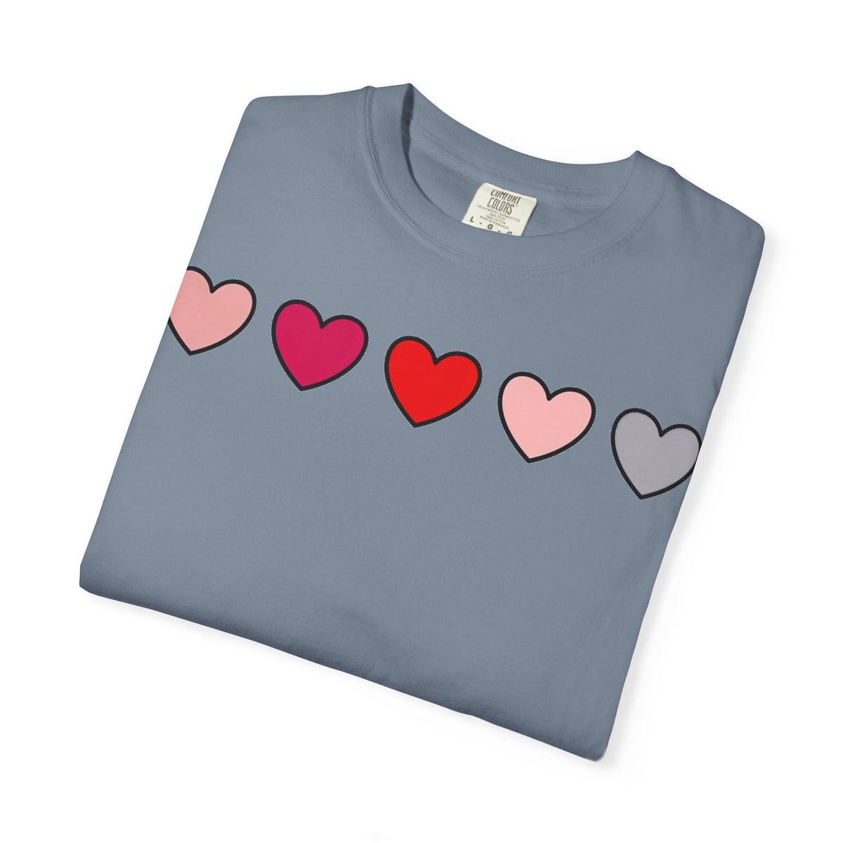 Row Of Hearts Shirt, Minimal Pink Heart Line Tee, Simple Valentine Shirt, Galentines Gift