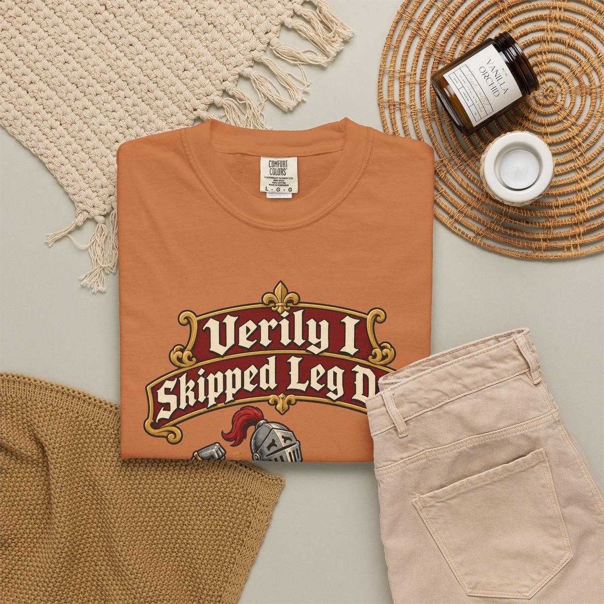 funny gym shirt Verily I Skipped Leg Day Shirt, Funny Graphic Shirt, Comfort Colors
