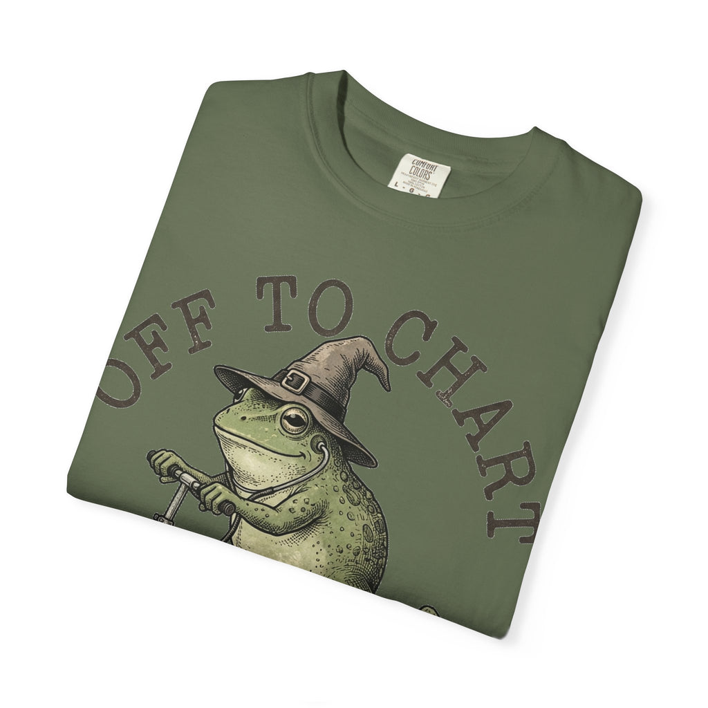 Off To Chart Bold Shirt, Engraved Frog Nurse Scooter Tee, Funny Night Shift Shirt, Nurse Gift